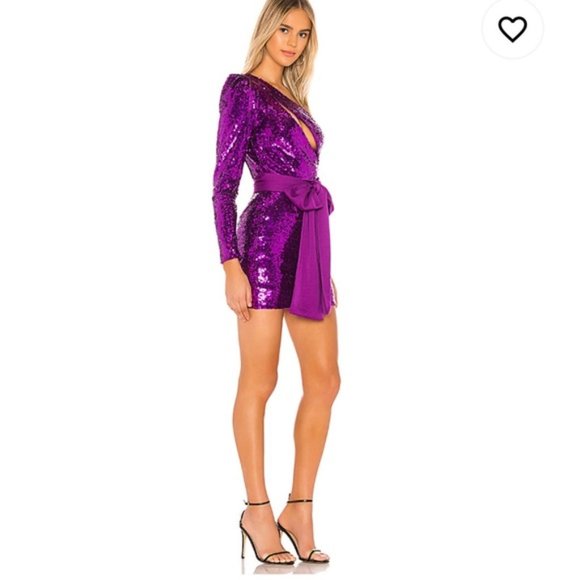NEW Revolve NBD purple sequins mini dress - Picture 3 of 4